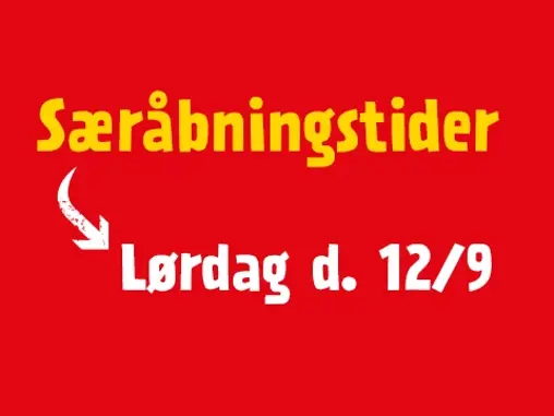 Særåbningstider lørdag d. 12. september 2026