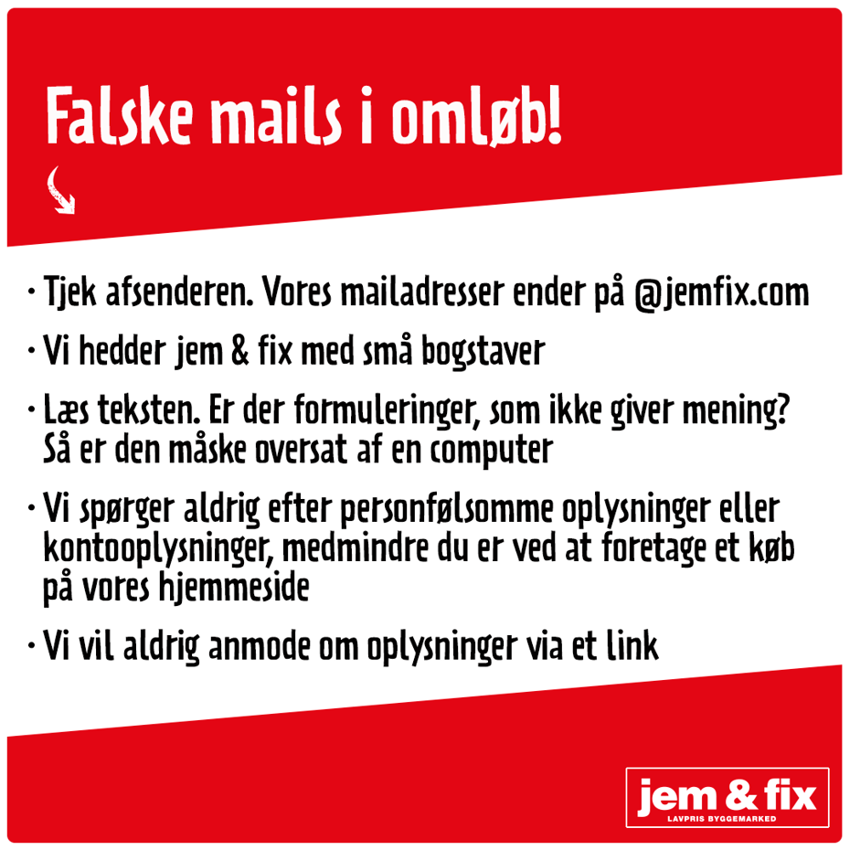 Falske mails i omløb