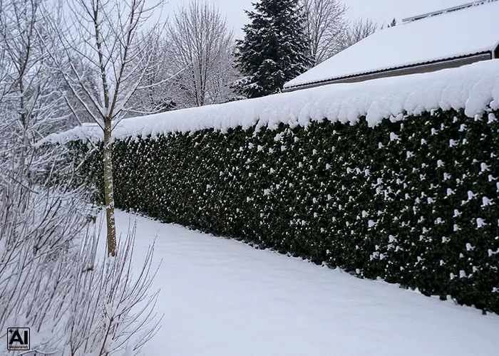En have dækket af sne
