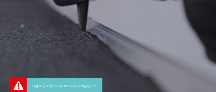 Tagpap lukkes med en fuge langs yderste kant