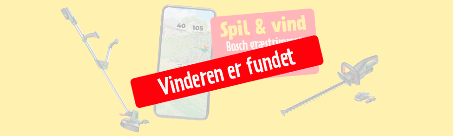 Vinderen er fundet af konkurrencen om Bosch hækkeklipper og græstrimmer