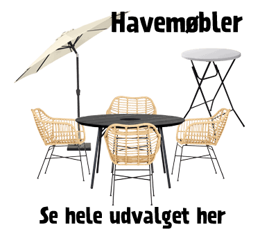Havemøbler og parasol