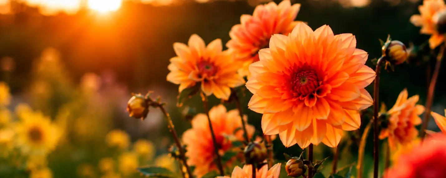 Blomster i morgenlys