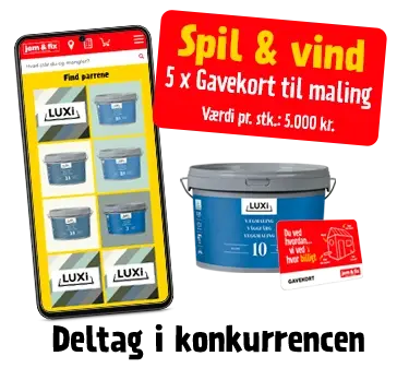 Deltag i konkurrencen om at gavekort på 5000 kr. til Luxi maling