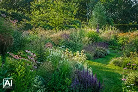 Prydhave med en masse blomster