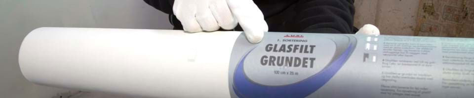 Rulle med grundet glasfilt