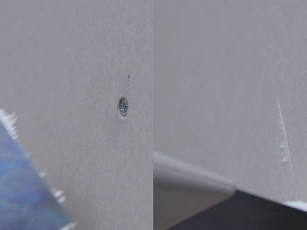 Skruehul fyldes med sandspartel