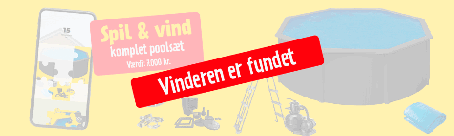 Vinderen er fundet af en pool og pooltilbehør til 7000 kr.