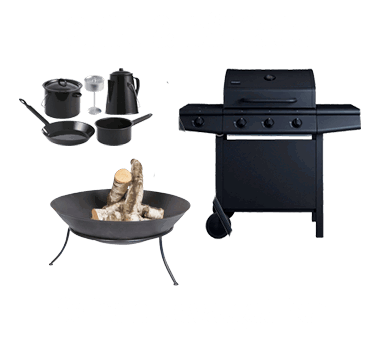 Grill og bålfad samt tilbehør